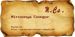 Mircsonya Csongor névjegykártya